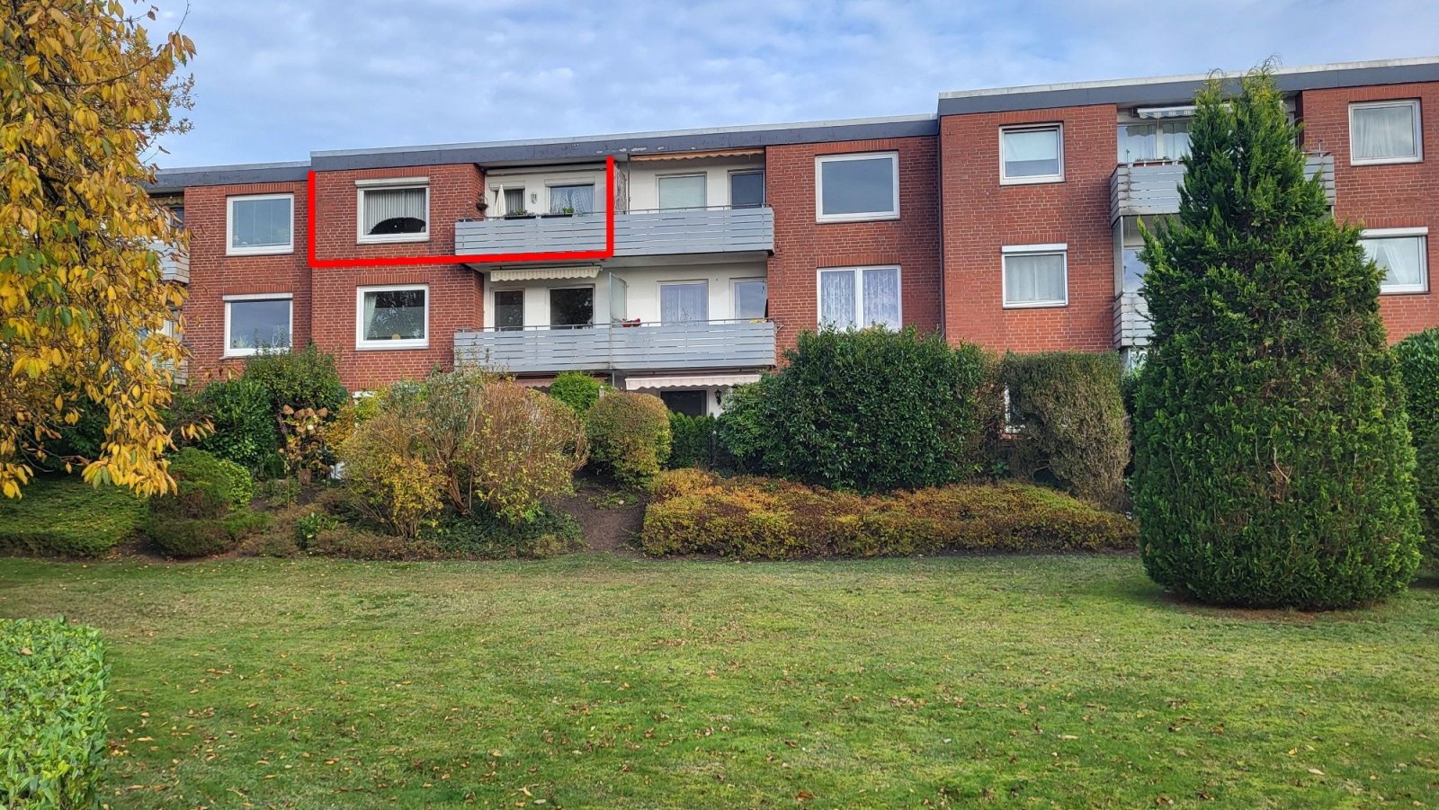 Wohnung von hinten, markiert